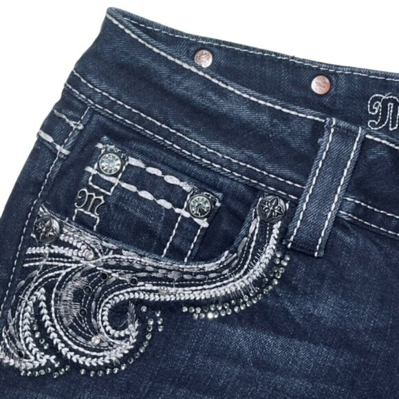 MISS ME Jewel Embellished Skinny Jeans - Size 26 - Picture 5 of 15